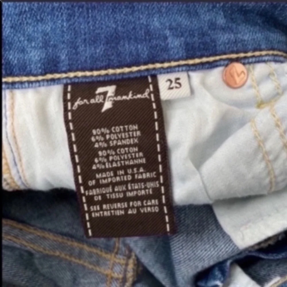 7 for All Mankind modern straight jeans size 25 - Picture 6 of 9